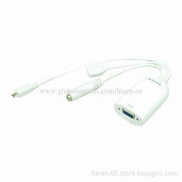 MHL Bridge to VGA and Stereo Audio Adapter, Supports All Bandwidth Between 25-75MHz